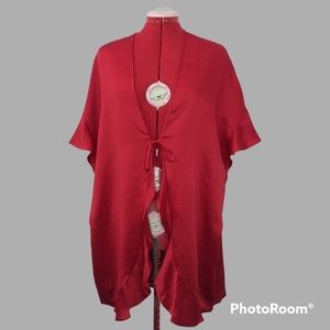 Victoria’s Secret OS Sexy Red Satin Kimono Robe